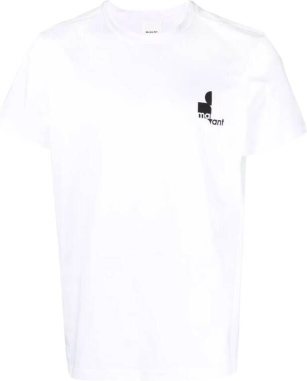 Isabel marant Logo T-shirt in het wit White Heren