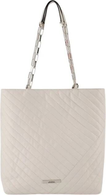 Isabel marant Shoppers Merine N S Hobo Bag Chalk Leather in wit