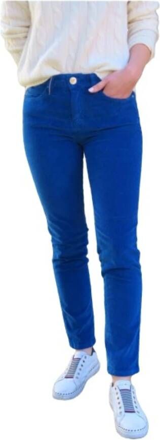 Islow Corduroy Slim 7 8 Broek Blue Dames