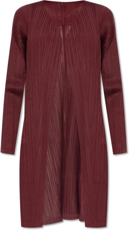 Issey Miyake Geplooide cardigan Red Dames
