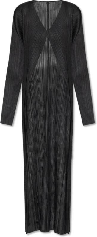 Issey Miyake Geplooide jas Zwart Dames