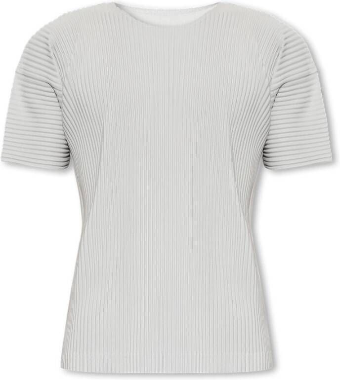 Issey Miyake Geplooide T-shirt Grijs Heren