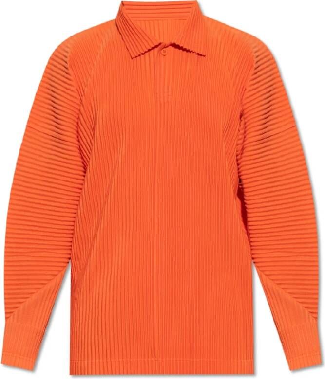 Issey Miyake Polo shirt met een relaxte pasvorm Oranje Heren