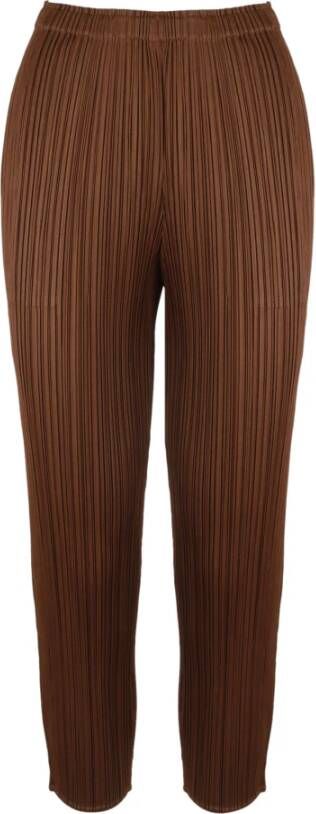 Issey Miyake Slim-fit Trousers Bruin Dames