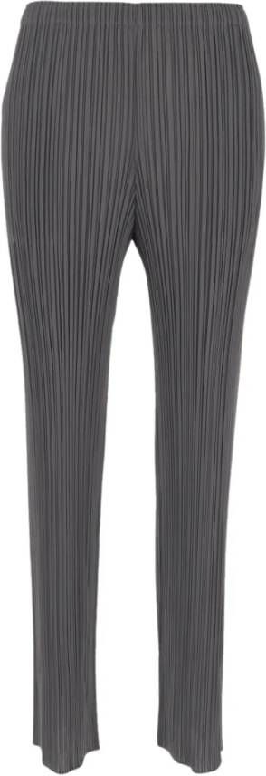 Issey Miyake Slim-fit Trousers Grijs Dames