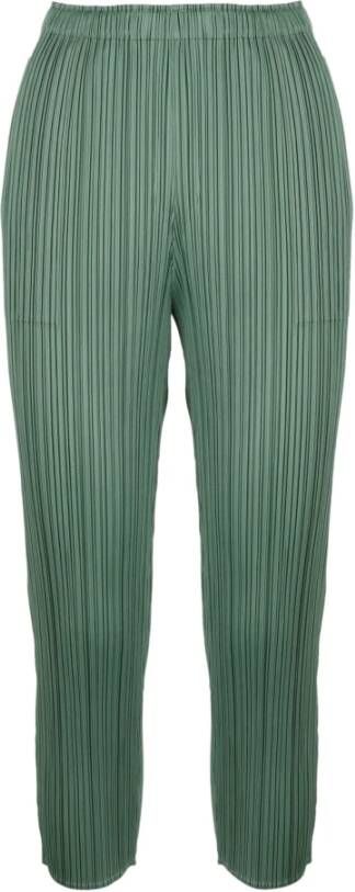 Issey Miyake Slim-fit Trousers Groen Dames