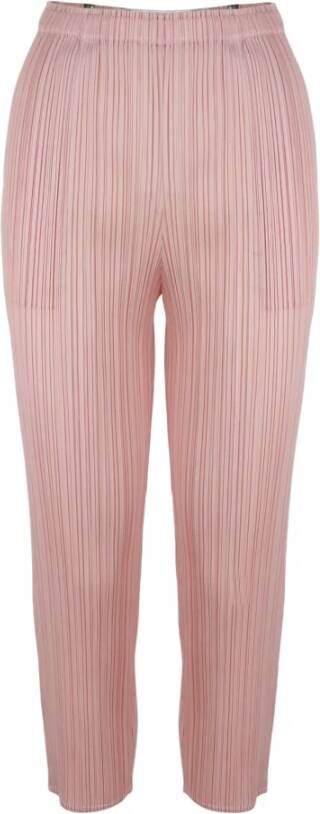 Issey Miyake Slim-fit Trousers Roze Dames