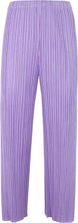 Issey Miyake Straight Trousers Purple Dames