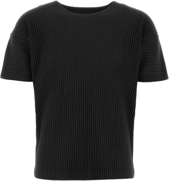 Issey Miyake Zwart Homme Plisse T-Shirt Black Heren