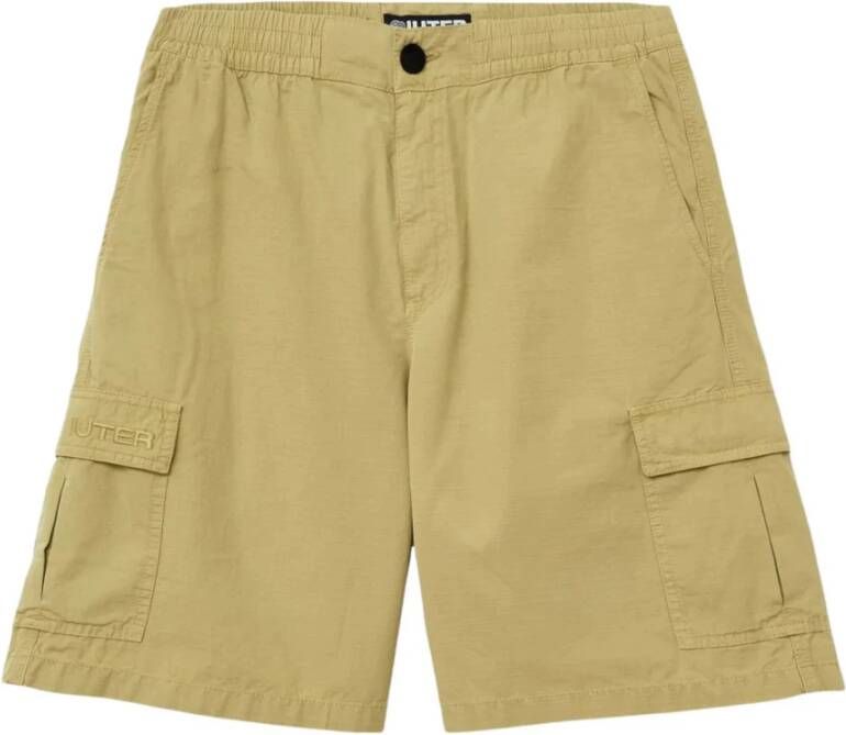 Iuter Cargo Shorts Beige Ripstop Stof Beige Heren