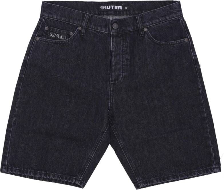 Iuter Denim Shorts Zwart Heren