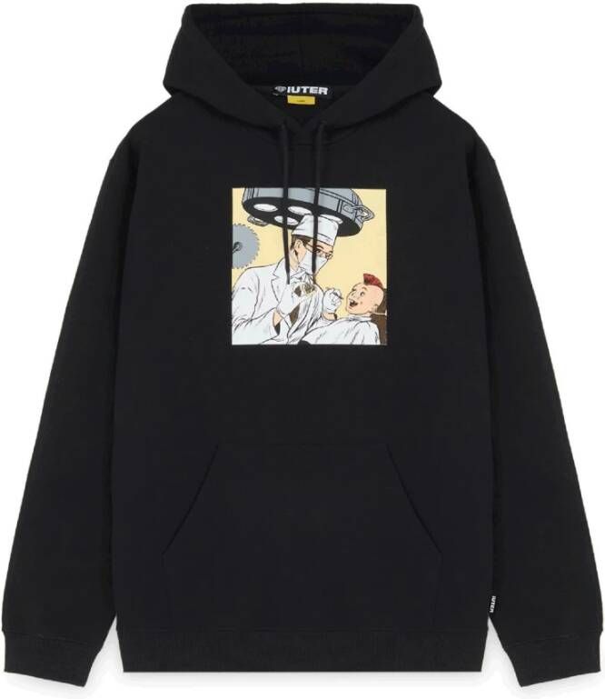 Iuter Zwarte Dokter Hoodie Lange Mouw Sweatshirt Black Heren