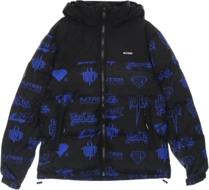 Iuter Down Jacket Horns Allover Zwart Heren