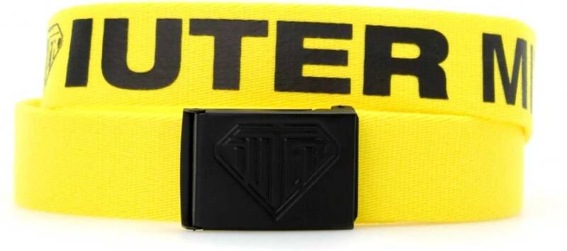 Iuter Gele Stoffen Riem met Metalen Gesp Yellow Heren
