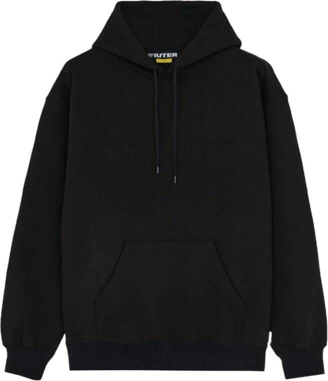 Iuter Zwarte hoodie met verstelbare capuchon Black Heren