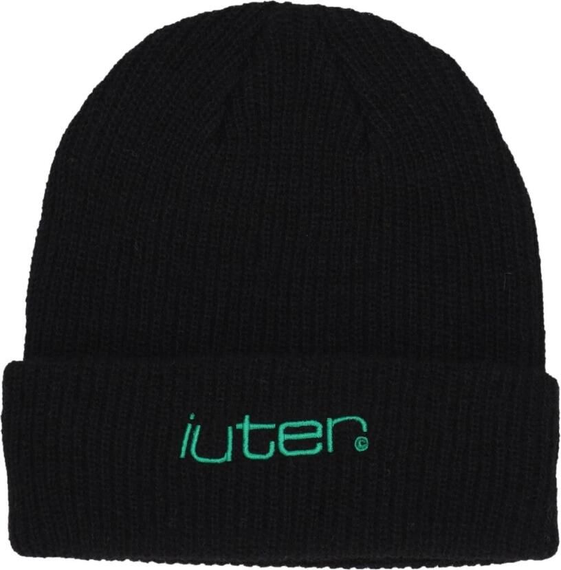 Iuter Zwarte Grid Beanie Muts Black Unisex