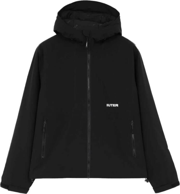 Iuter Zwarte Flapjas met Hoge Kraag Black Heren