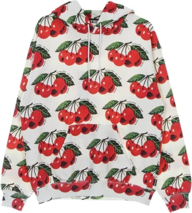 Iuter lichtgewicht hoodie man cherry allover White Heren