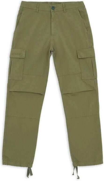 Iuter Katoenen Ripstop Broek met Geborduurd Logo Green Heren