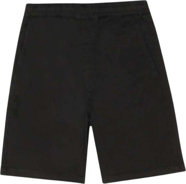 Iuter Zwarte Jogger Shorts met Zakken Black Heren