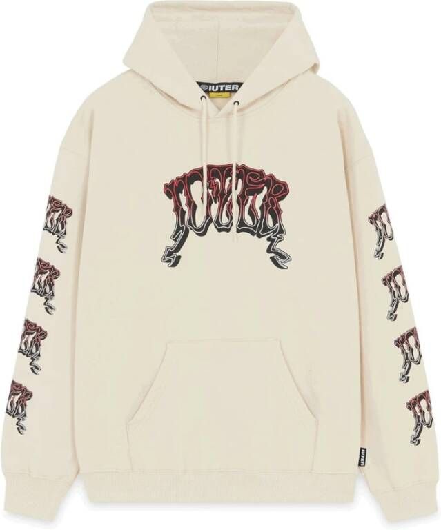 Iuter Crème Stoner Hoodie met Kangoeroezak Beige Heren