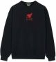 Iuter Zwarte Butterfly Crewneck Sweatshirt Lange Mouw Black Heren - Thumbnail 1