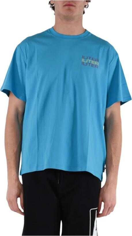 Iuter Skull Print Tee Sky Blue T-shirt Blue Heren