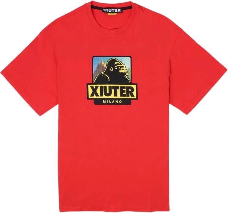 Iuter Crimson Logo Tee Heren T-shirt Red Heren