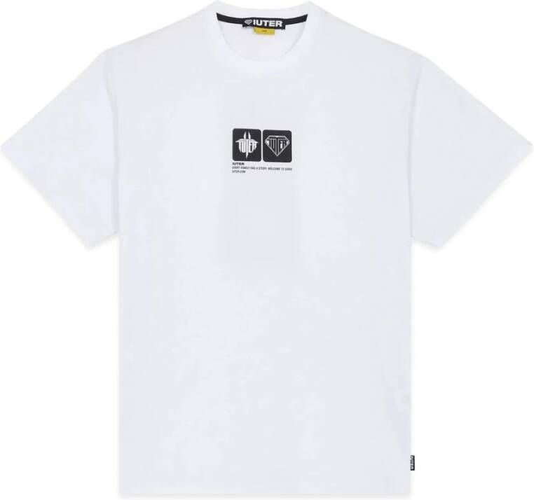 Iuter Witte Crew Neck Korte Mouw Tee White Heren