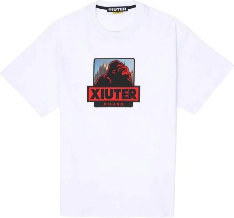 Iuter Heren Logo Tee Wit Korte Mouw T-shirt White Heren