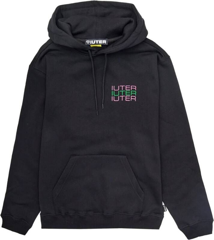 Iuter Zwarte Skull Hoodie Langemouw Sweatshirt Black Heren
