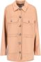 IVY OAK Wollen Jas Boxy Fit Knoopsluiting Beige Dames - Thumbnail 3