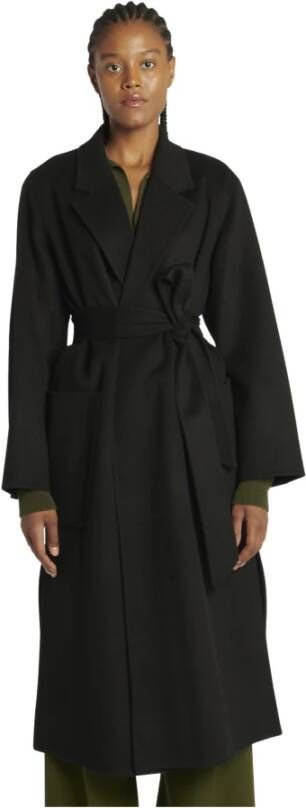 IVY OAK Dubbele Wollen Jas Zwart Black Dames