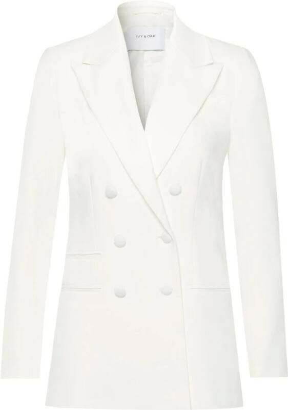 IVY OAK Dubbelrijige Blazer Sneeuwwit White Dames
