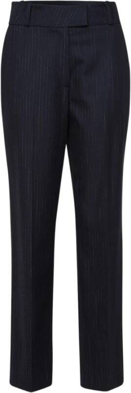 IVY OAK Hoge Taille Pinstripe Broek Blue Dames