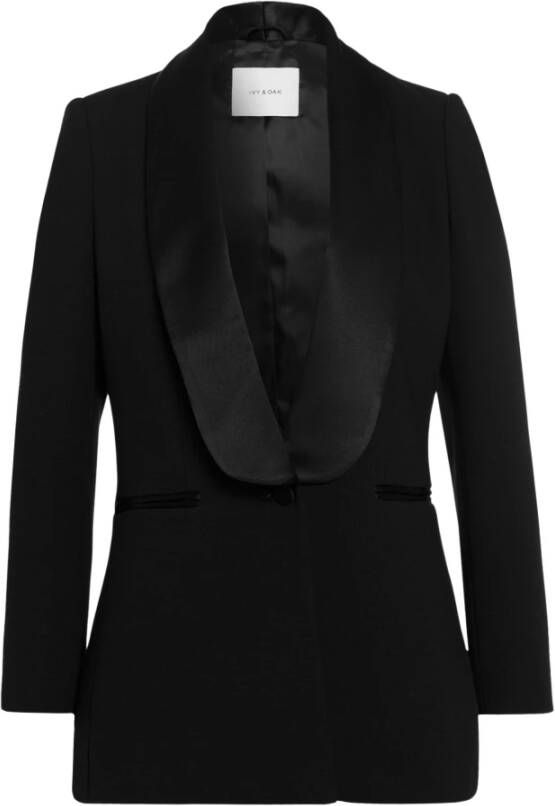 IVY OAK Zwart Blazer met Shawl Kraag Black Dames