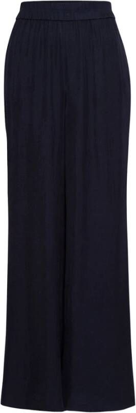IVY OAK Wijde Pijp Navy Blue Acetaat Broek Blue Dames