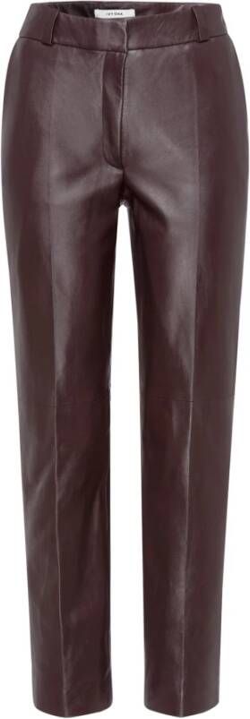 IVY OAK Rode Leren Enkelpants Rood Dames