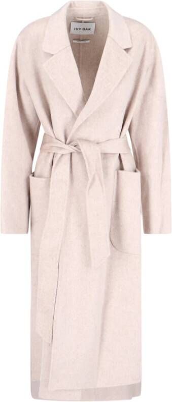 IVY OAK Handgestikte Deconstructed Robe Coat Beige Dames
