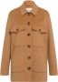 IVY OAK Wollen Jas Boxy Fit Knoopsluiting Beige Dames - Thumbnail 1