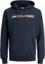 JACK & JONES ESSENTIALS hoodie JJECORP met logo donkerblauw - Thumbnail 3