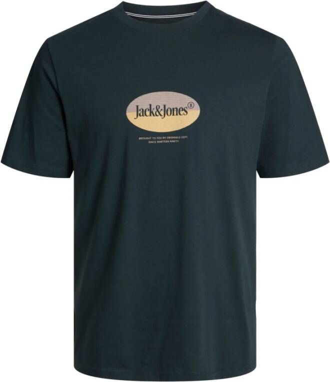 Jack & jones Crew Jordalston Branding T-shirt Black Heren - Foto 1