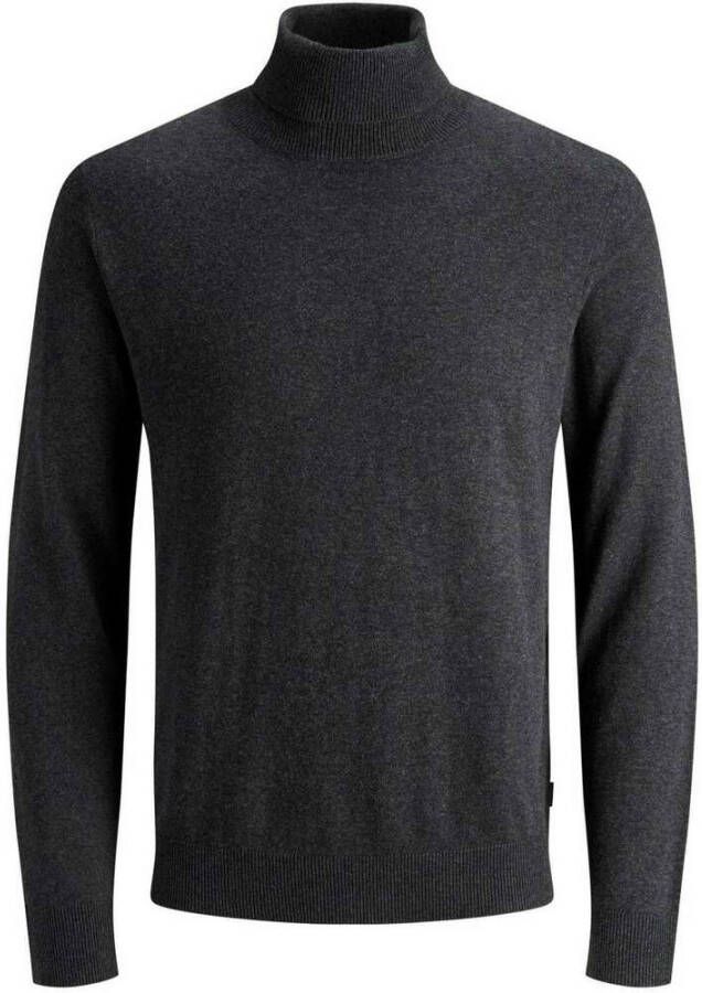JACK & JONES ESSENTIALS fijngebreide coltrui JJEEMIL Dark Grey Melange - Foto 4