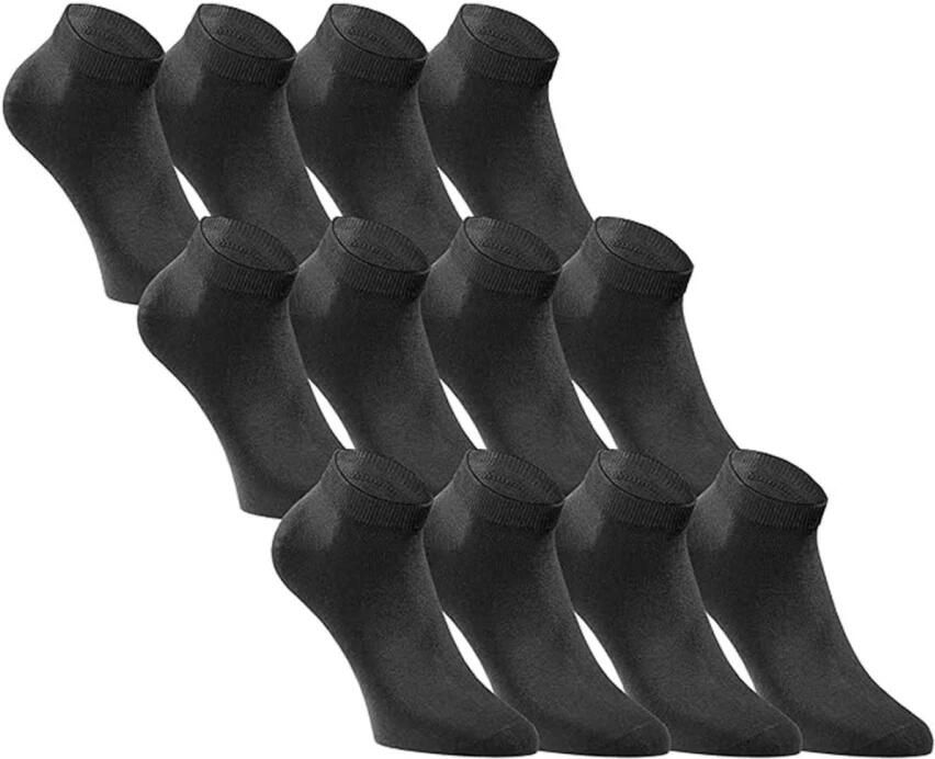 Jack & jones 12 paar lage sokken Zwart Black Heren