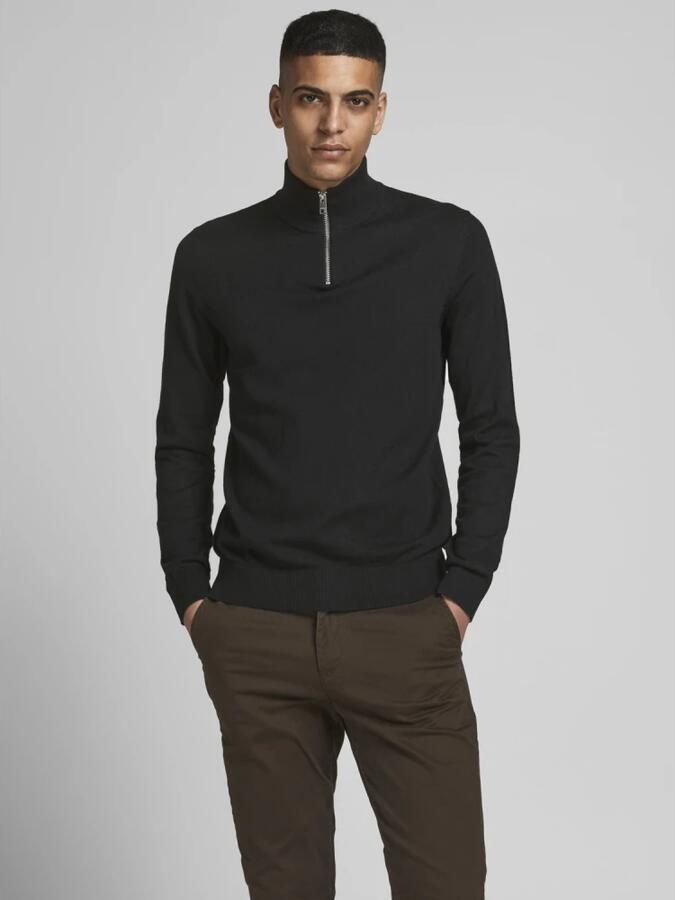 Jack & Jones Gebreide trui EMIL KNIT HALF ZIP met korte ritssluiting in troyer-look - Foto 3