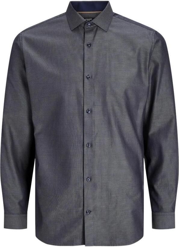 Jack & jones Blauw Detail Overhemd Lange Mouwen Blue Heren