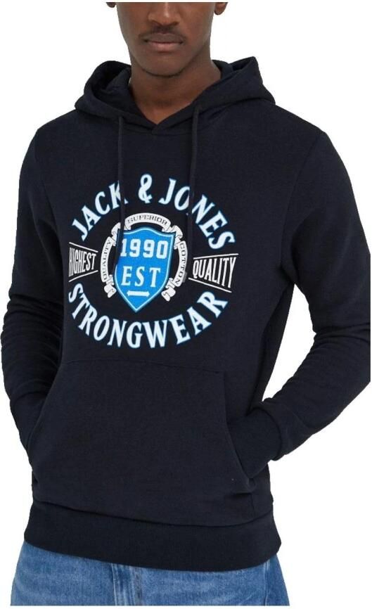 Jack & jones Denim hoodie met logoprint Black Heren