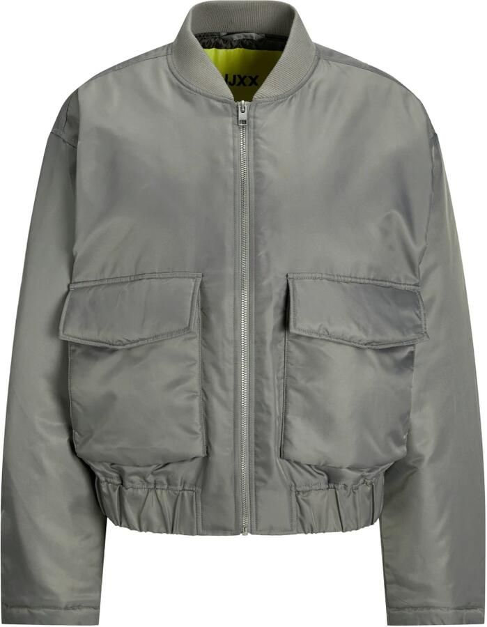 Jack & jones Gewatteerde Bomberjack Grijs Flanel Gray Dames
