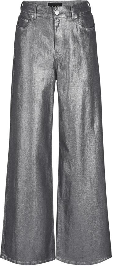 Jack & jones Glanzende Wide Leg Jeans in Medium Blauw Blue Dames