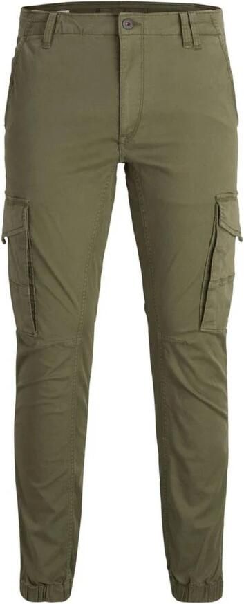 Jack & jones Groene effen broek met ritssluiting en knoopsluiting Green Heren - Foto 15